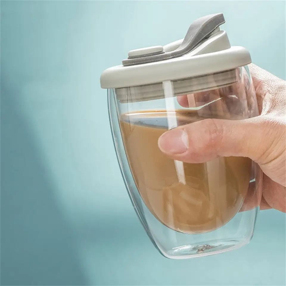 Double Wall Glass, Transparent Insulated Coffee Cup, Transparent Double Layer Wall Glass Cup, Cute Portable Water Cup, Double Wall Glass Cup Double Wall Glass, Transparent Insulated Coffee Cup, Transparent Double Layer Wall Glass Cup, Cute Portable Water Cup, Double Wall Glass Cup